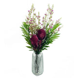 Pack of 6 x 100cm Artificial Foliage Stem with Small Flowers – Purple