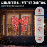 Giant Pre-Lit Outdoor Christmas Bow with 124 Warm White LEDs – Festive Door, Porch & Gate Decoration