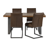 Modern Solid Wood & Metal Dining Table – Industrial-Inspired Kitchen & Dining Room Furniture