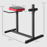SPORTNOW Back Extension Roman Chair with 6 Leg Roller Positions – Back, Abdominal & Glute Training for Home Gym