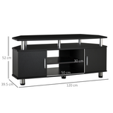HOMCOM 120cm TV Unit Entertainment Centre with Open Shelves & Two Cupboards – Living Room Media Storage