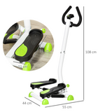 HOMCOM Adjustable Stepper with Handle & LCD Monitor – Home Aerobic Step Machine for Legs & Glutes, White
