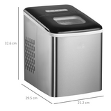 HOMCOM Portable Countertop Ice Maker with 9 Bullet-Shaped Cubes per Cycle – No Plumbing Required, Black