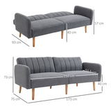 HOMCOM Two Seater Sofa Bed with Adjustable Backrest – Compact Padded Guest Bed for Living Rooms