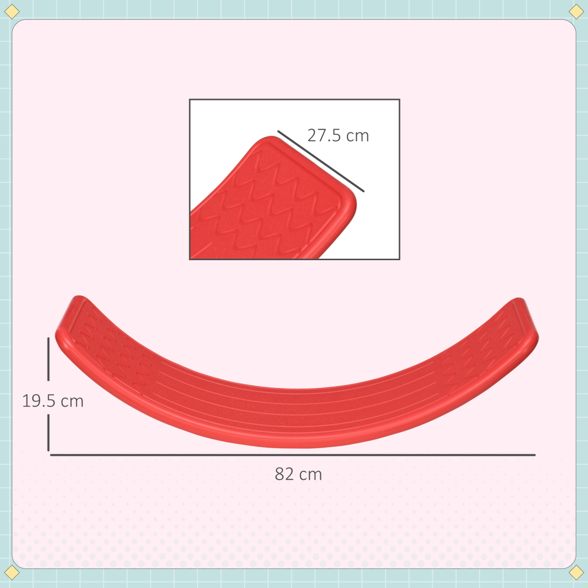 ZONEKIZ Kids Wobble Balance Board Stepping Stone – Montessori Toy for 3–6 Years, Red