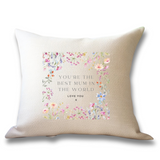 'Best Mum' Linen Effect Cushion – Gift for Mum