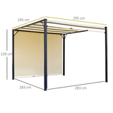 Outsunny 3 x 3m Retractable Metal Pergola with Adjustable Canopy & Steel Frame – Garden Gazebo