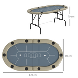 SPORTNOW 10 Player Folding Poker Table with Cup Holders, Cushioned Edge & Steel Base – 178cm Card Table