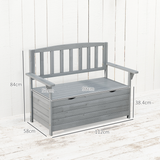Outsunny 2-Seater Garden Storage Bench with Hidden 164L Compartment – Fir Wood Outdoor Seat, Dark Grey