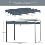 Outsunny Replacement Pergola Roof Sun Shade Cover for 3 x 2.15m Pergola, UV30+ PU Coated Polyester, Dark Grey