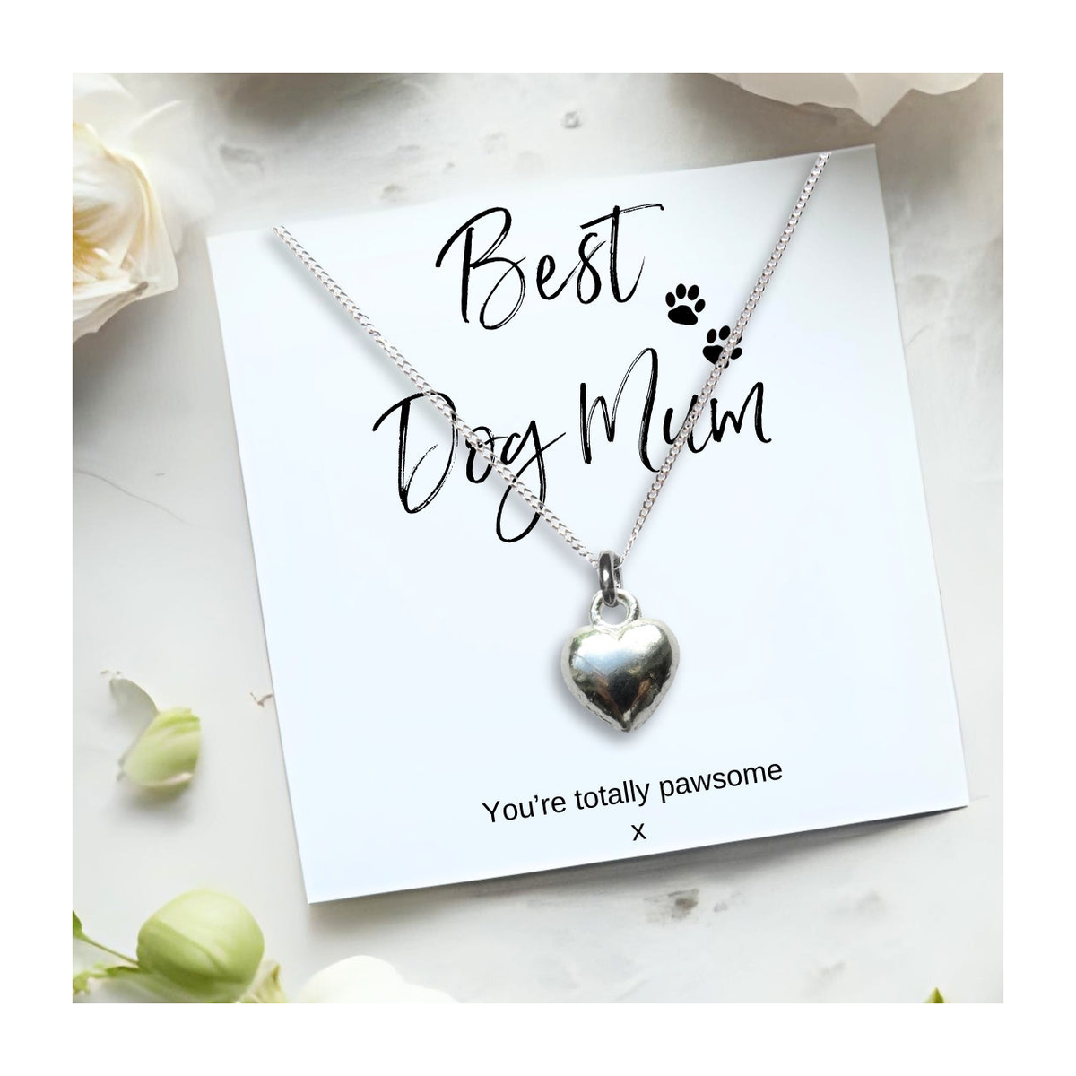 Aye Do Gifts Best Dog Mum Mini Gift Hamper with Silver Heart Necklace