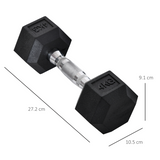 HOMCOM Hexagonal Dumbbells Set, 2 x 4kg with Knurled Handles & Anti-Roll Design – Home Gym Weight Lifting Hand Weights