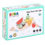 SOKA Wooden Cutting Fruit Play Set, 9 Pieces – Pretend Play Kitchen Toy for Kids