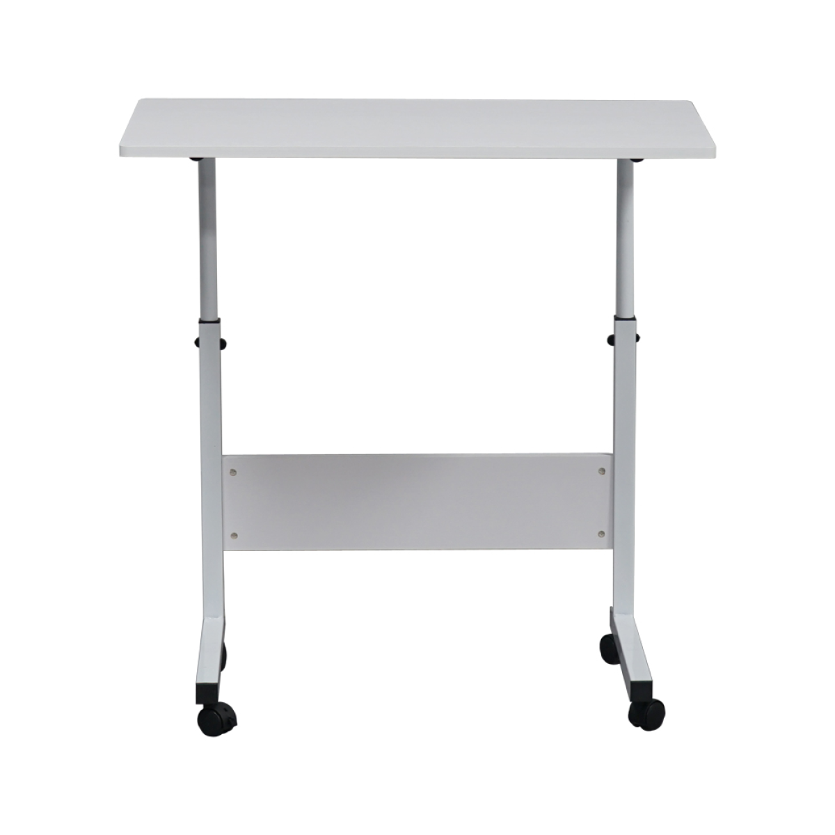 Removable E1 Chipboard & Steel Side Table with Adjustable Height – Home & Office, White, 80 x 40 cm