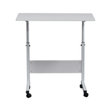 Removable E1 Chipboard & Steel Side Table with Adjustable Height – Home & Office, White, 80 x 40 cm
