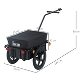 HOMCOM Bike Trailer Cargo Stroller with Removable Compartment – 2-in-1 Bicycle Trailer, Black