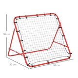 HOMCOM Football Rebounder Net with Adjustable Angle & 20 Elastic Cords – Kids & Adults Training Goal