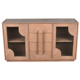Indus Solid Wood Extra Large Sideboard with Wide Display Top – Artistic Statement Storage Furniture