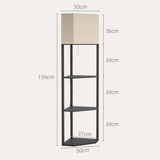 Modern Triangle Corner Floor Lamp with Built-In Display Shelves – Space-Saving Lighting