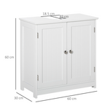 kleankin Under-Sink Storage Cabinet with Adjustable Shelf and Pipe Cut-Out – Bathroom Organiser, White