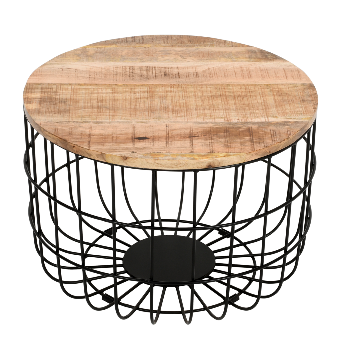 Surrey Coffee Table – Solid Wood & Metal Wire, Handmade, Fully Assembled