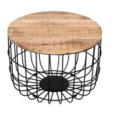 Surrey Coffee Table – Solid Wood & Metal Wire, Handmade, Fully Assembled