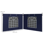Outsunny 3x3m / 3x6m Pop Up Gazebo Side Panels, 2-Pack with Windows & Zipped Doors – Replacement Set, Blue