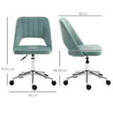 Vinsetto Swivel Office Chair with Velvet-Feel Upholstery, Scallop Shape & High Back – Home Desk Chair, Green
