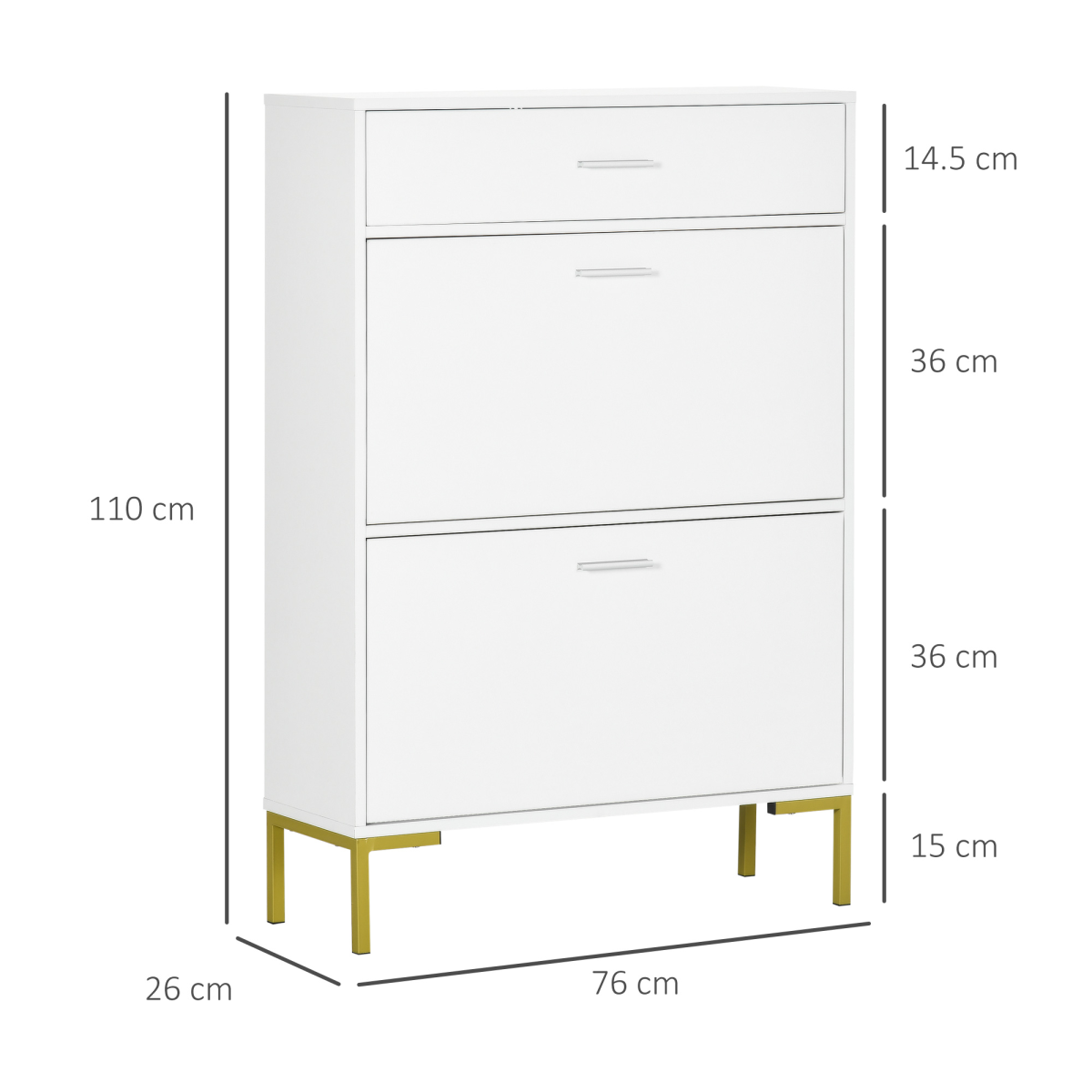 Modern Hallway Shoe Cupboard with Flip Drawers – Slim 12 Pair Shoe Storage Organiser