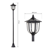 Outsunny 1.77m Free-Standing Solar LED Lamp Post with Six LEDs & IP44 Rating – Garden Light, Black