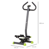 HOMCOM Twister Stepper with LCD Monitor & Height Adjustable Design – Step Machine for Home Leg Workouts, Grey