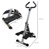 HOMCOM Foldable Stepper with Adjustable Height, Handlebar & LCD Display – Compact Home Cardio Machine, Grey