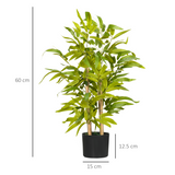 HOMCOM 60cm Potted Artificial Bamboo Plant – Low-Maintenance Indoor & Outdoor Greenery