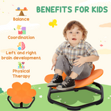 Kids Sensory Spinning Chair with Non-Slip Base – Swivel Seat for Balance & Coordination, Ages 3–6, Orange