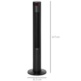 HOMCOM Oscillating Tower Fan with 3 Speeds & Remote Control – Slim Cooling, Black