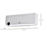 HOMCOM Wall Mounted Downflow Ceramic Heater with 12h Timer, Remote Control and 30° Oscillation – 1000W/2000W