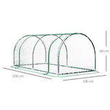 Tunnel Greenhouse with Two Large Doors and Steel Frame, 200 x 100 x 80cm – Portable Garden Grow House, Green
