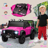 Land Rover Defender 110 SVX Licensed 12V Kids Electric Ride-On Truck with 2.4G Remote & Music, Pink