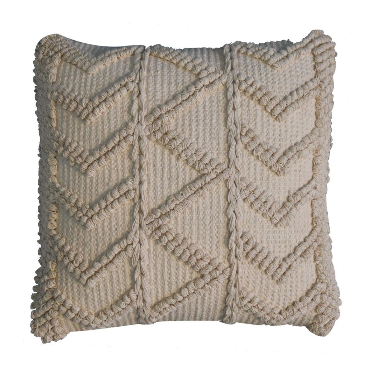 Artisan Furniture Alda Cushion Set of 2 – Zig-Zag Design Scatter Cushions with Plump Filling, Cream