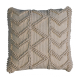 Artisan Furniture Alda Cushion Set of 2 – Zig-Zag Design Scatter Cushions with Plump Filling, Cream