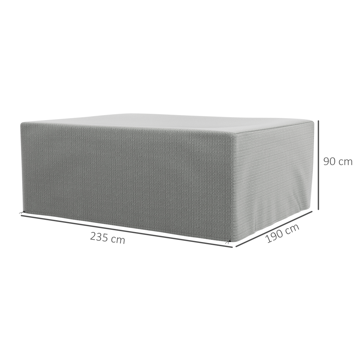 Outsunny Large Patio Furniture Cover, 235 x 190 x 90cm Heavy-Duty Polyethylene – Weatherproof Protection, Grey