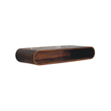 Artisan Furniture Arc Solid Mango Wood Wall-Mounted Media Console with Open Shelf – Floating Design, Chestnut