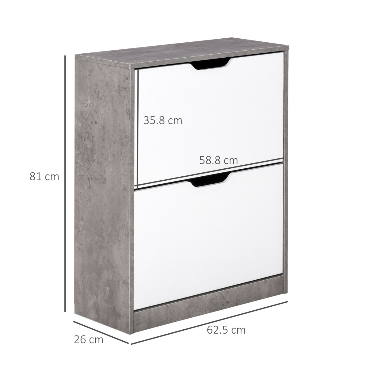 HOMCOM 2-Drawer Shoe Cabinet with Groove Handles – Slim Hallway Storage for 8 Pairs