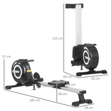 HOMCOM Folding Magnetic Rowing Machine with 8 Resistance Levels & LCD Monitor – Quiet Home Gym Cardio Rower