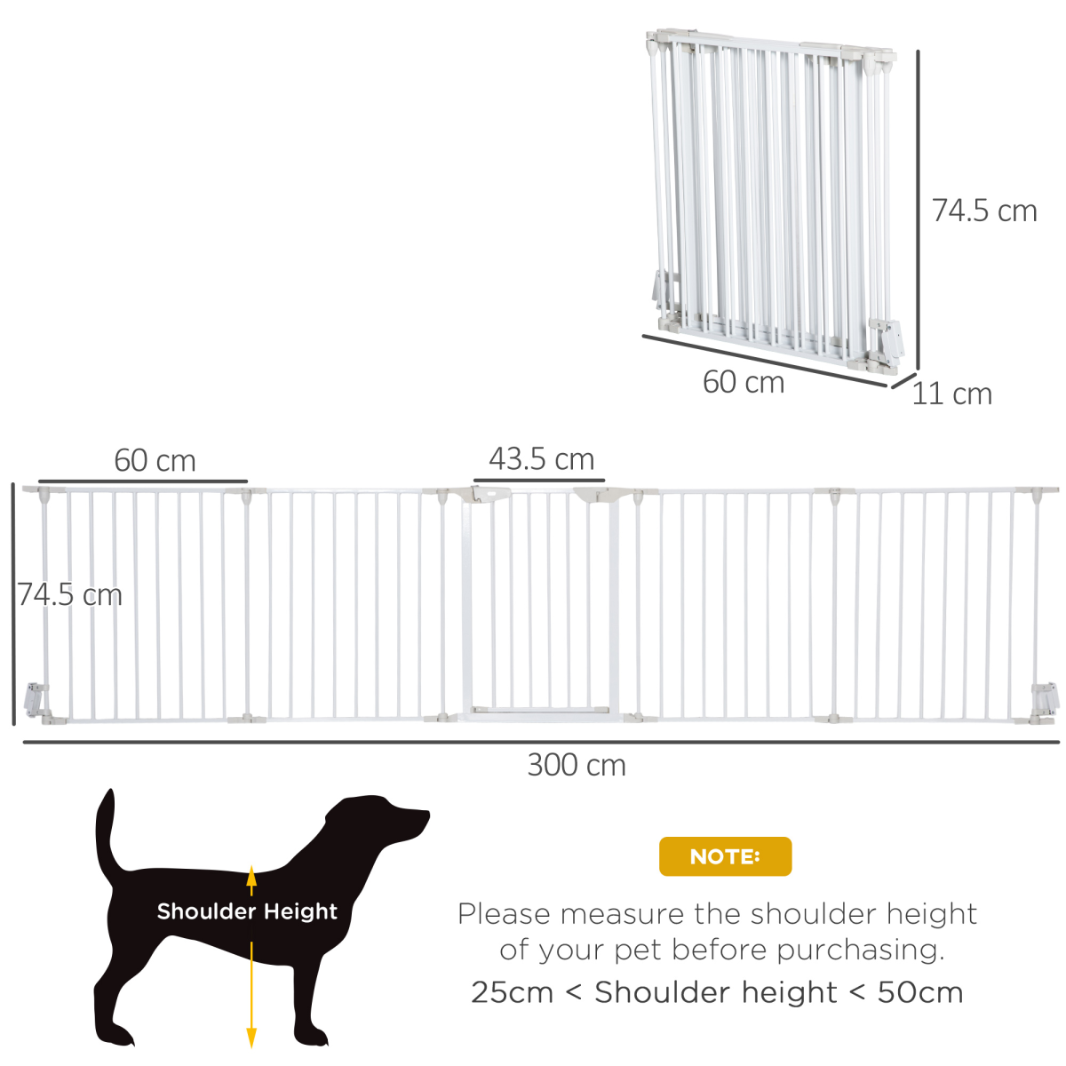 Pawhut 5-Panel Pet Gate and Dog Playpen with Walk-Through Door – Freestanding or Wall Mounted, White