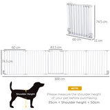 Pawhut 5-Panel Pet Gate and Dog Playpen with Walk-Through Door – Freestanding or Wall Mounted, White