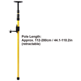 2.8m Telescoping Laser Level Pole with Mounting Bracket for Rotary and Line Lasers – Aluminium Alloy