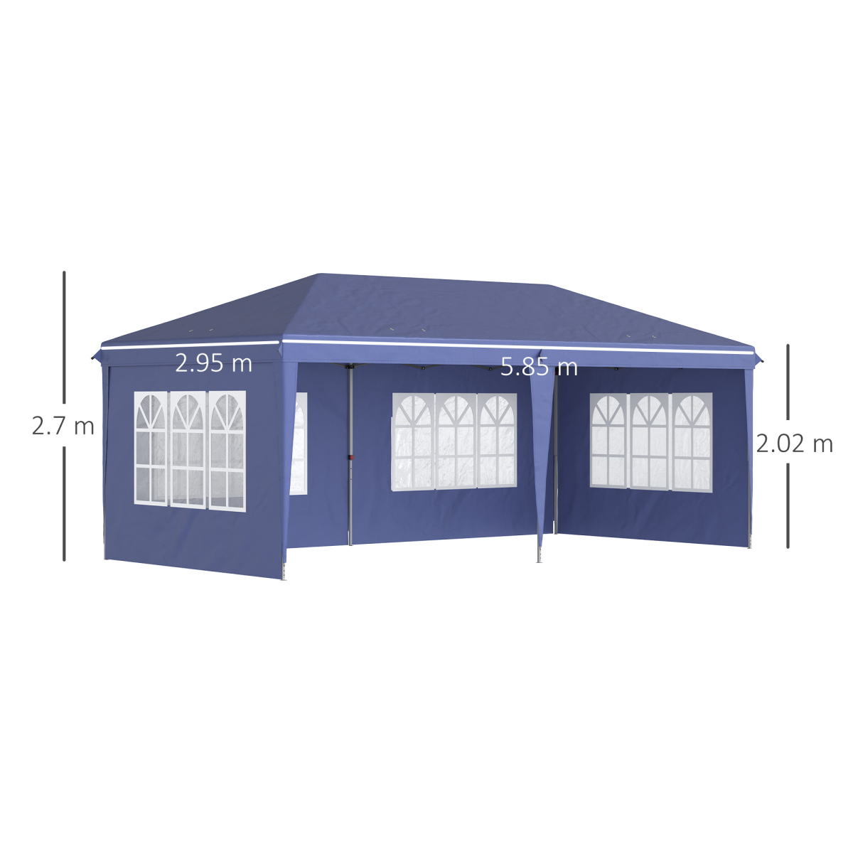 Outsunny 3x6m Heavy-Duty Gazebo Marquee Party Tent with 4 Removable Walls & Steel Frame – Garden Events, Blue