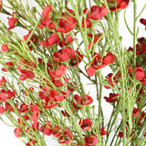 Pack of 6 x 100cm Artificial Foliage Stem with Small Flowers – Red