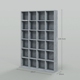 HOMCOM DVD, CD and Blu-ray Media Storage Rack – Four-Column Display Shelf Unit for Living Room, Grey